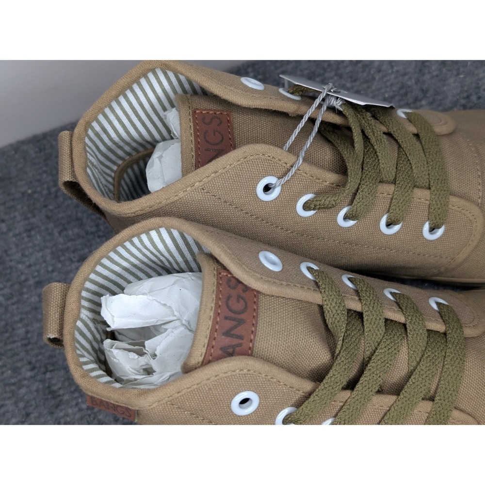 BANGS Shoes Olive Green High-Top Sneaker Shoes M5.5/W7 Sunflower/ Bee Embroidery - Picture 4 of 12
